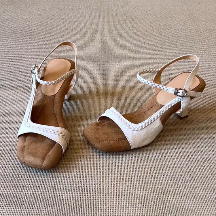 Summer ladies retro elegant style braided sandals