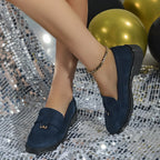 2026 Autumn Women's Thick Sole Thick Heel Comfortable Slip-on Casual Shoes