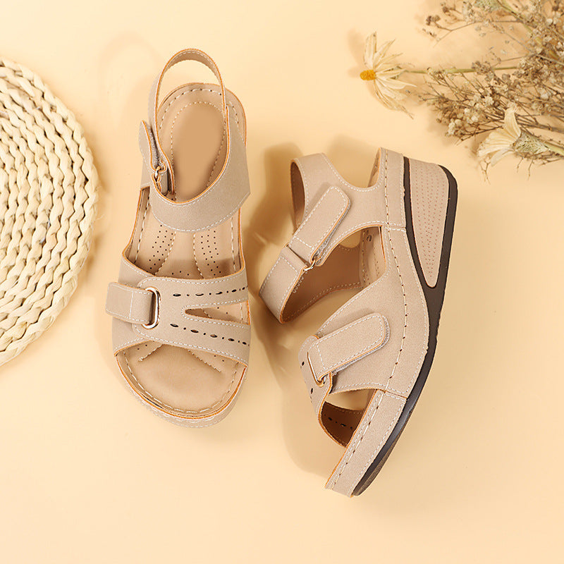 New Summer Women's Retro Round-Toe Comfortable Wedge Sandals