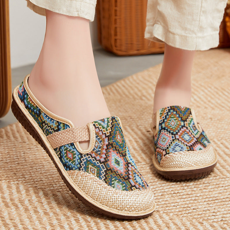 Summer women's cotton and linen specialty soft-soled shoes