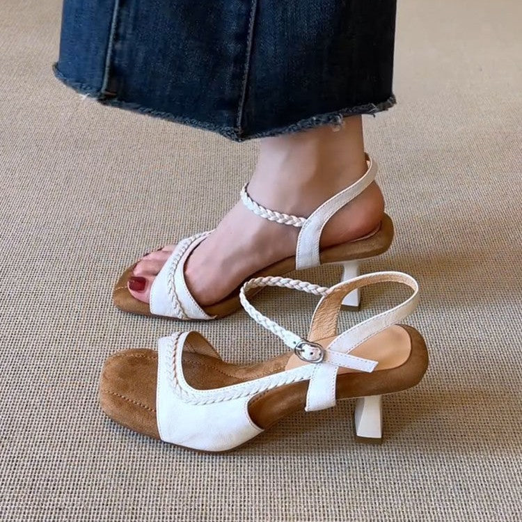 Summer ladies retro elegant style braided sandals