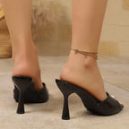 2026 new summer women's square toe high heel sandals