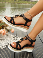 Stylish Summer Open-Toe Platform Sandals with Non-Slip Soles