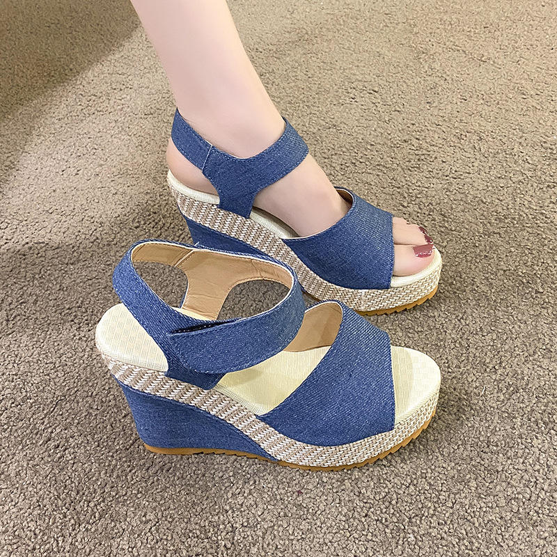 2026 fish mouth design single strap large size new thick slippery high heel sandals
