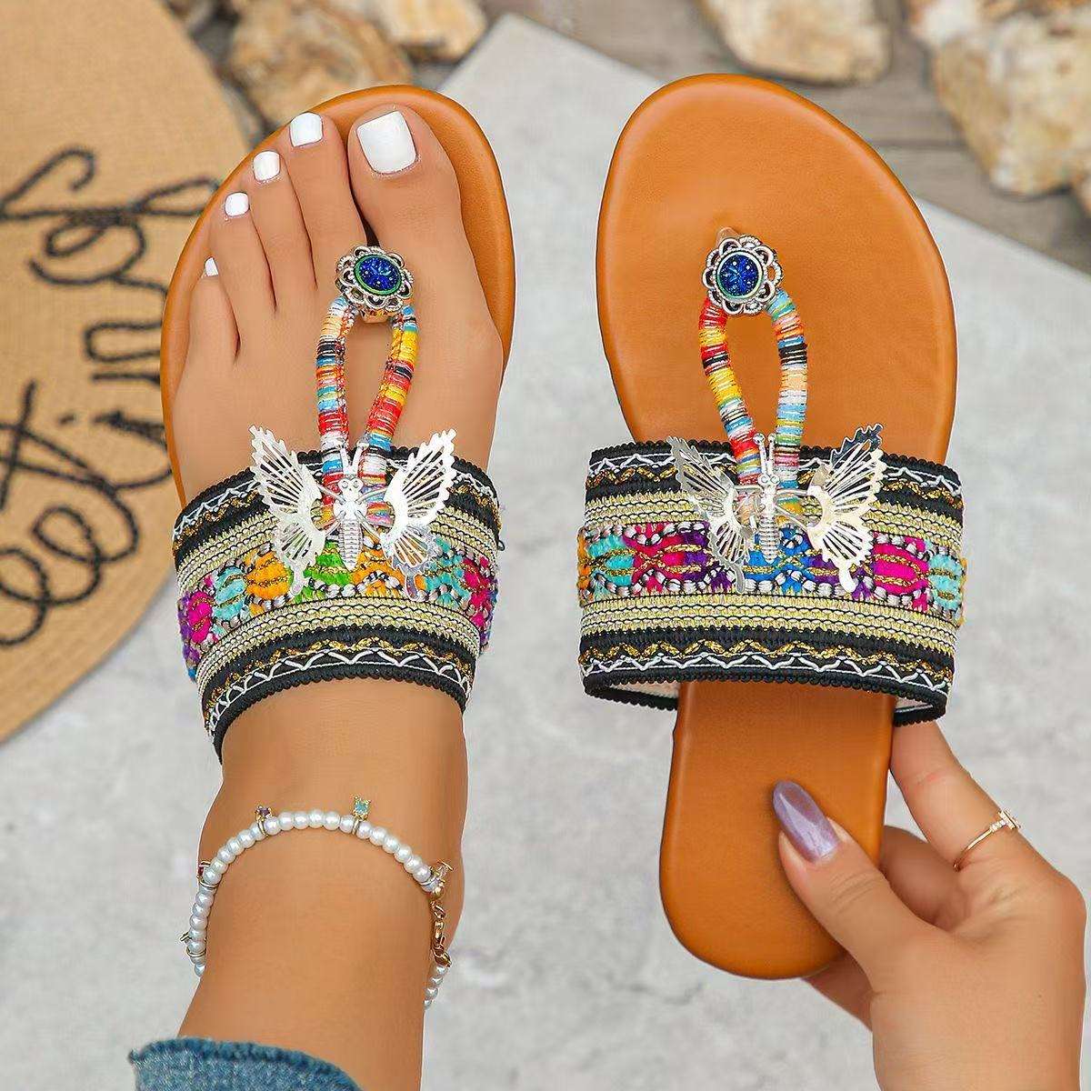 2026 ethnic style women’s flat sandals