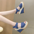 2026 fish mouth design single strap large size new thick slippery high heel sandals