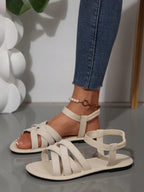 Summer women's open toe cross strap flat sandals